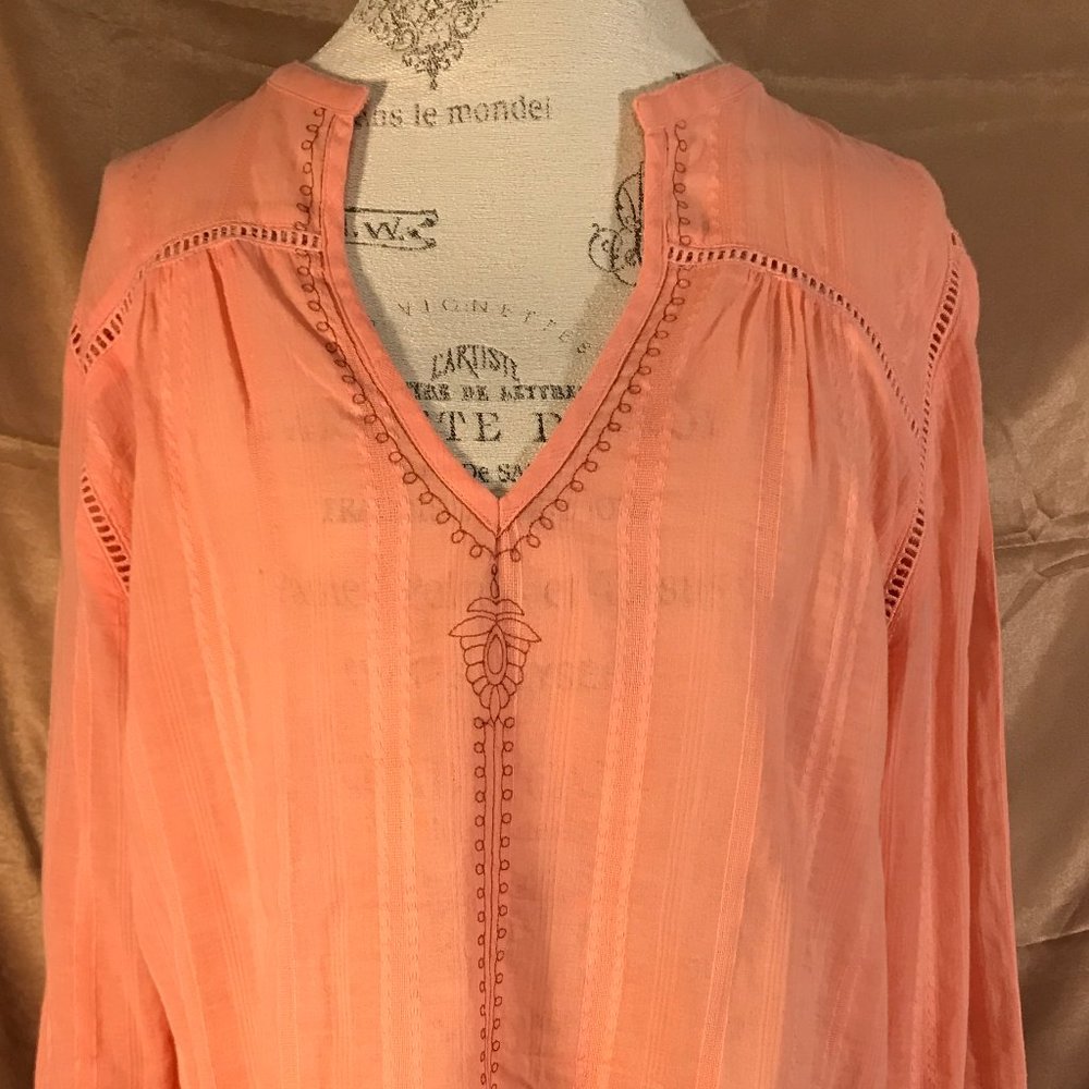 Carve Designs organic cotton blouse or beach coverup. Sz L